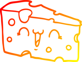 warm gradient line drawing of a cartoon cheese png