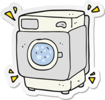 sticker of a cartoon rumbling washing machine png