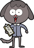 cute cartoon dog wearing office shirt png