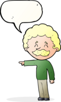 dessin animé, homme, à, moustache, pointage, à, bulle discours png