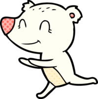 running polar bear cartoon png