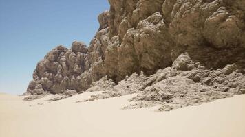 A desert landscape with rocks and sand video