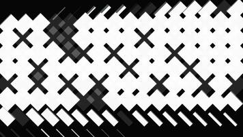 negro y blanco resumen animación de geométrico patrones apareciendo y desapareciendo uno por uno en el negro antecedentes. animación. plano 2d sin costura lazo foto