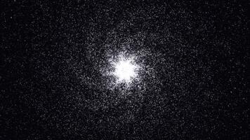 Abstract galaxy with white star dust on black background. Digital cosmic universe with white shining stars, monochrome. photo