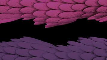 Colorful exotic snakeskin texture flowing on black background, seamless loop. Animation. 3D glossy snake or dragon scales of pink and purple colors flowing slowly. photo