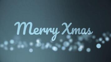 Beautiful Merry Christmas animation with blurred bubbles. Blue background. photo