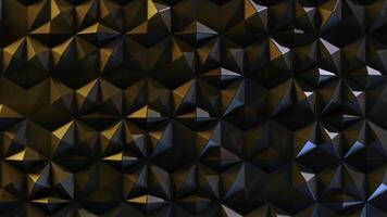 Geometric background of abstract moving triangles. Stock Animation. Background of geometric shapes with metallic texture rotate in place photo