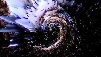 resumen líquido huracán giratorio despacio, parte superior vista. movimiento. ola me gusta arremolinándose espiral de azul y rojo colores con 3d efecto, sin costura bucle. foto
