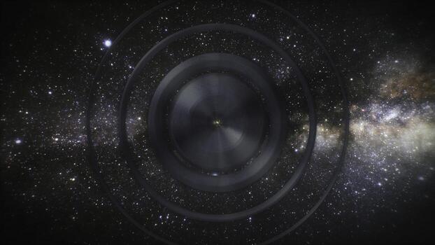 Illustration of abstract distortion of outer space. Abstract movement of a figure in space that distorts it photo