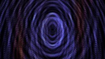 Abstract blue and red shiny particles forming rings and effect of deep tunnel. Motion. Colorful dots forming circles on black background. photo