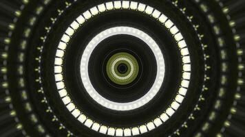 View inside of a science fiction space ship or space station tunnel interior. Animation. Futuristic alien ship with empty sci-fi night corridor, seamless loop. photo