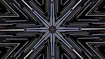 Hypnotic abstract kaleidoscope with moving neon rows of lines changing their color. Animation. Live abstract colorful kaleidoscope pattern. photo
