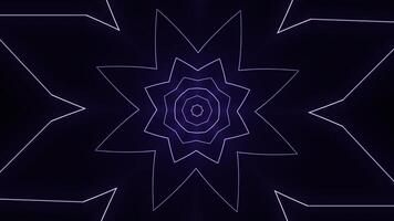 Geometric floral pattern with flashing movements. Animation. Cyber pattern with geometric lines on black background. Moving geometric pattern with hypnotic effect on black background photo