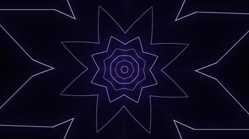 Geometric floral pattern with flashing movements. Animation. Cyber pattern with geometric lines on black background. Moving geometric pattern with hypnotic effect on black background photo