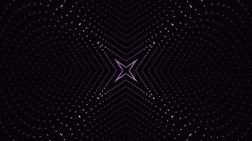 3d space effect with pattern of dots. Animation. Hypnotic effect of immersion in animation with pattern of dots. Movement in flow of pattern of dots on black background photo