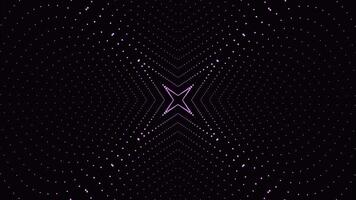 3d space effect with pattern of dots. Animation. Hypnotic effect of immersion in animation with pattern of dots. Movement in flow of pattern of dots on black background photo