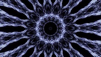 Kaleidoscopic pattern looking like sun with spreading rays. Animation. Symmetrical pattern with energy flow. photo