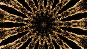 Kaleidoscopic pattern looking like sun with spreading rays. Animation. Symmetrical pattern with energy flow. photo