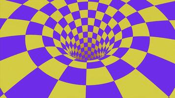 Chequered optical Illusion. Animation. Abstract visualization of a space wormhole or black hole. photo