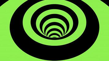 verde y negro hipnótico espiral antecedentes. animación. contrastando óptico espejismo. foto