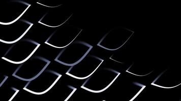 Slowly flowing geometric shapes on a black background. Design. Abstract scale pattern. photo