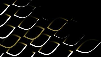 Slowly flowing geometric shapes on a black background. Design. Abstract scale pattern. photo
