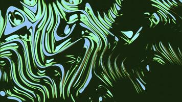 Rows of colorful green stripes rippling and transforming. Design. Glowing liquid flowing stains. photo