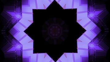 3D kaleidoscope mandala abstract background. Design. Fractal shapes of a star in endless motion. photo
