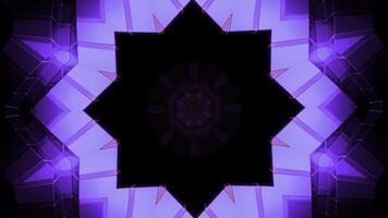 3D kaleidoscope mandala abstract background. Design. Fractal shapes of a star in endless motion. photo