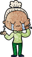 cartoon crying old lady png