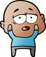 cartoon tired bald man png