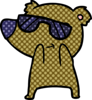 cute cartoon bear wearing sunglasses png