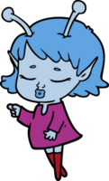 cute alien girl cartoon png