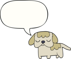 carino cartone animato cucciolo con discorso bolla png