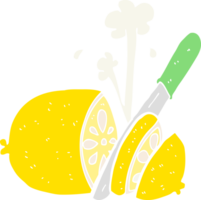 limón en rodajas de dibujos animados de estilo de color plano png