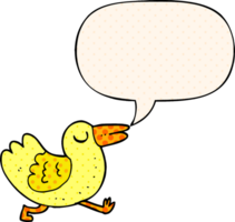 cartoon bird and speech bubble in comic book style png