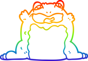 sapo de dibujos animados de dibujo de línea de gradiente de arco iris png