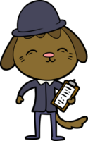 happy cartoon office worker dog png