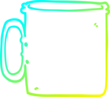 cold gradient line drawing cartoon camping cup of coffee png