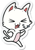 autocollant d'un sifflement de chat de dessin animé png