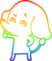 arcobaleno pendenza linea disegno di un' cartone animato elefante ricordare png