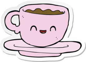 adesivo de uma xícara de café quente de desenho animado png