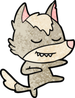 friendly cartoon wolf dancer png