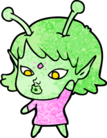 pretty cartoon alien girl png