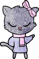 lindo gato de dibujos animados con arco png