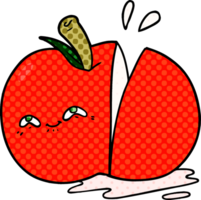 pomme en tranches de dessin animé png