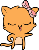 cartoon cat with bow on head png