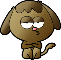 cartoon bored dog png