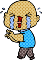 hombre calvo llorando de dibujos animados png