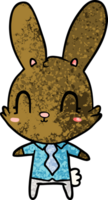 cute cartoon rabbit in shirt and tie png